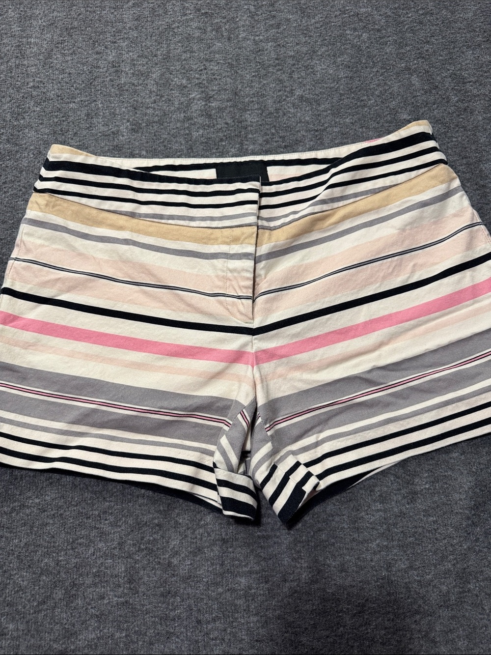 Cynthia Rowley Striped Bermuda Shorts - Pink, Cream & Black